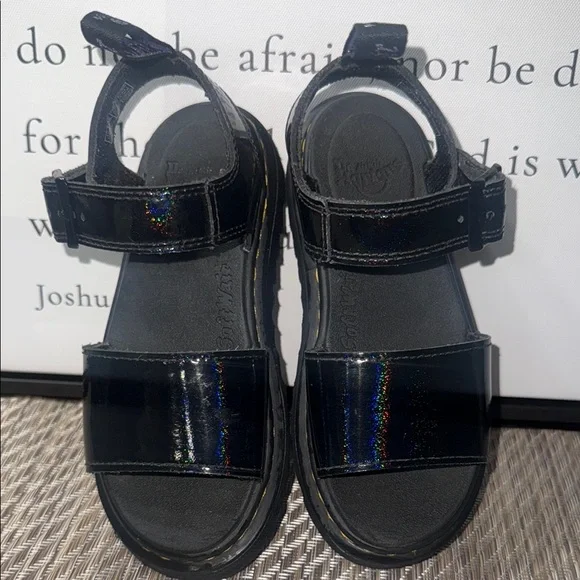 Dr. Martens Black Chunky Platform Sandals Box 1 - Picture 7 of 8